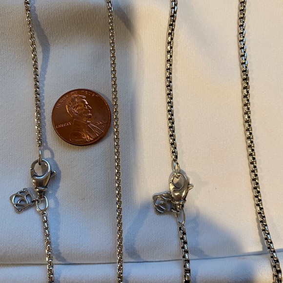 π― Authentic David Yurman small Box chain necklace 1.7mm 24β long - Picture 4 of 7
